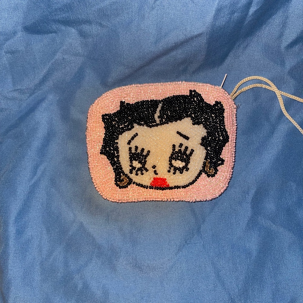Sequin beaded Betty boop coin purse